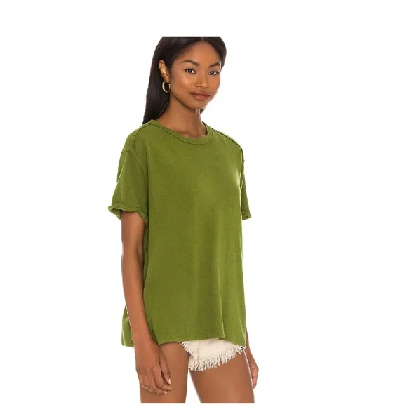 Free People - Boyfriend T-Shirt in Treeline Green - (#1251) - Picture 3 of 6